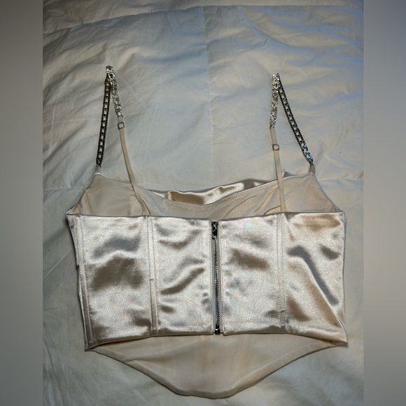gold/champagne OhPolly corset top with sparkly straps - Picture 3 of 5